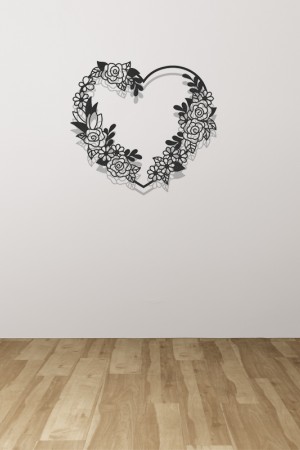 Çiçekli Kalp - Duvar Dekorasyonu